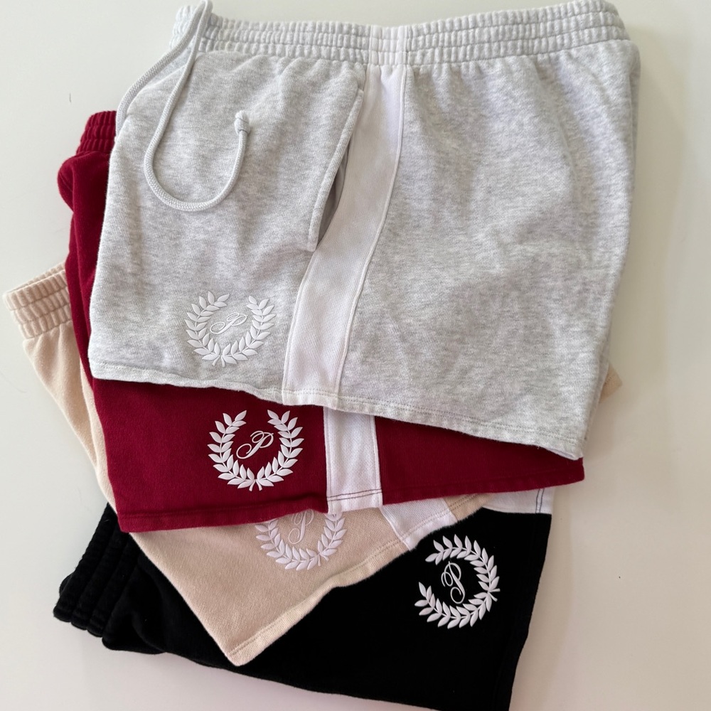 VS PINK Ivy Fleece Women's Shorts /Gray, Cream, Cranberry (L) and Black (M) $25e